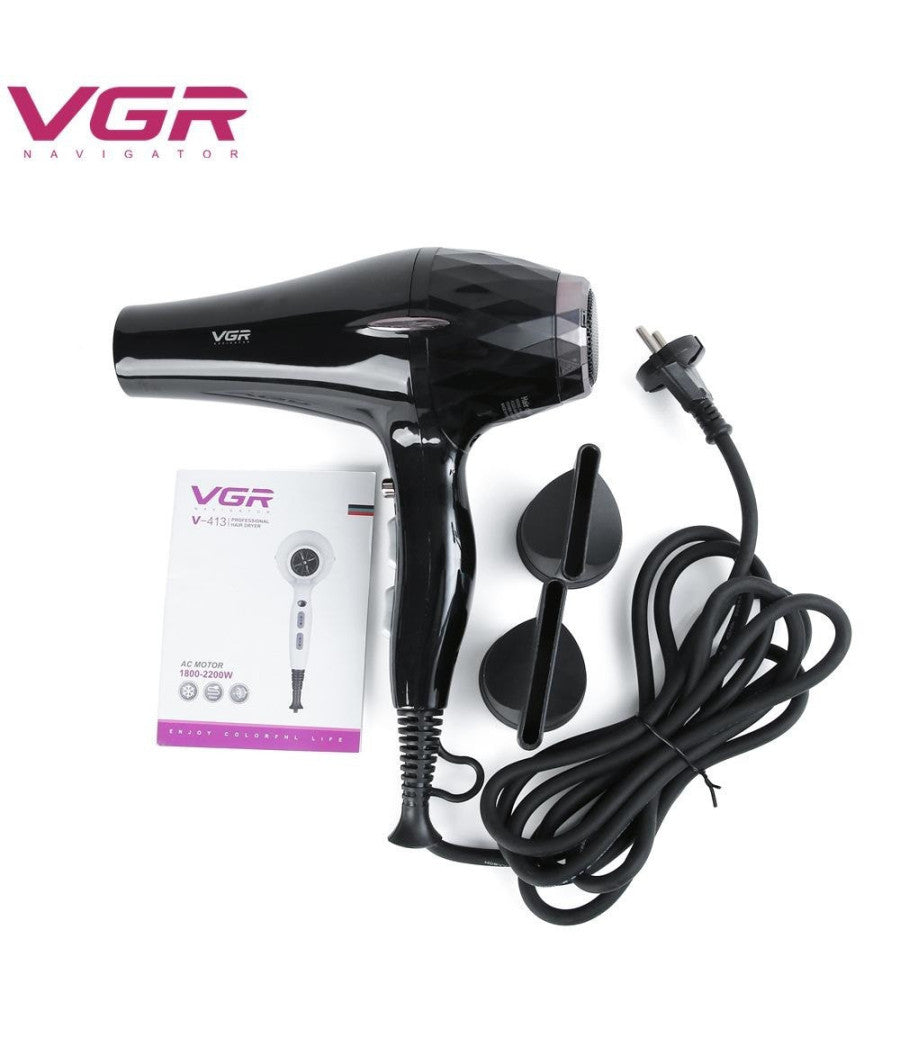 Asciugacapelli Phon Elettrico Professionale Ad Alta Potenza 2200w 2 Ugelli V-413         