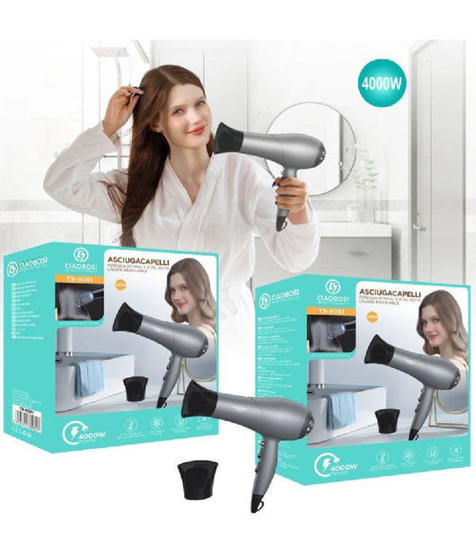 Asciugacapelli Phon Fono Professionale 4000 Watt 2 Velocita' Beccuccio Tx-8081         