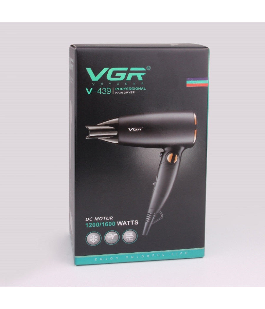 Asciugacapelli Phon Professionale Pieghevole Portatile 1600 W 2 Velocità  V-439         