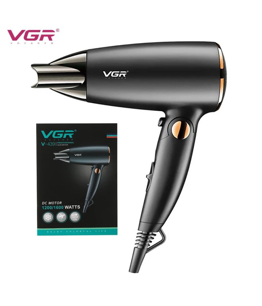 Asciugacapelli Phon Professionale Pieghevole Portatile 1600 W 2 Velocità  V-439         