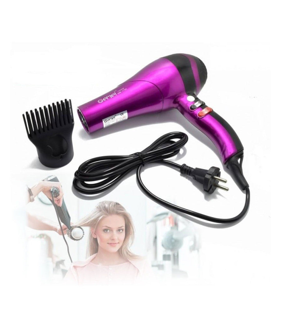 Asciugacapelli Phono Professionale Potenza 1500watt 3 Velocità  Diffusore Gm-1704         