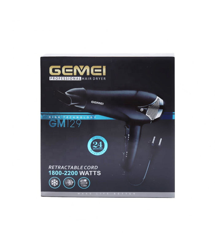 Asciugacapelli Professionale Phon Corda Retrattile 1800-2200w 2 Velocità  Gm-129         