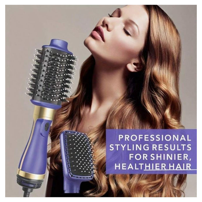 Trade Shop - Asciugacapelli Styler Volumizzante 2 In 1 Professionale Spazzola Elettrica Ad Aria Calda -