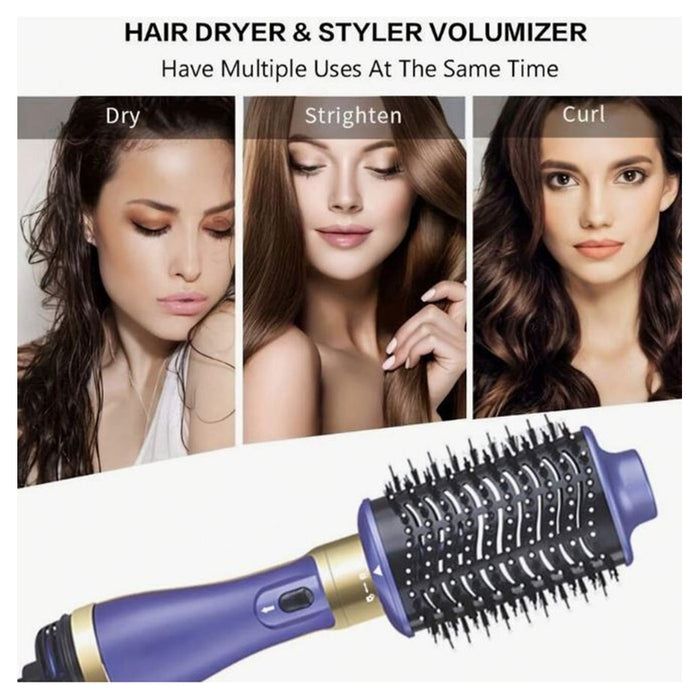 Trade Shop - Asciugacapelli Styler Volumizzante 2 In 1 Professionale Spazzola Elettrica Ad Aria Calda -