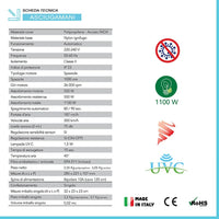 Asciugamani elettrico con sensore 1100W in acciaio inox satinato