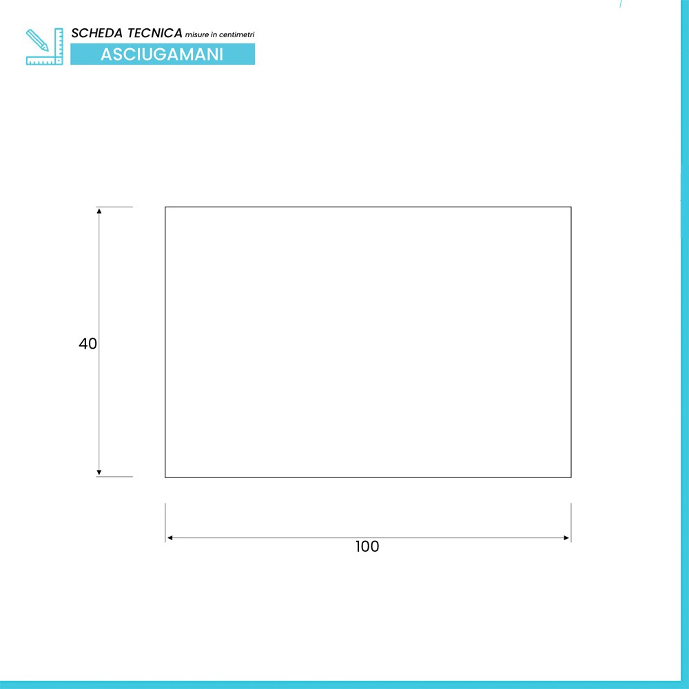 Asciugamani ospite per bagno 100% cotone turchese cobalto 40x60 cm