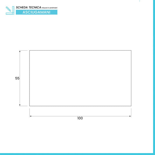 Asciugamani ospite per bagno 55x100 cm turchese cobalto in cotone 100%