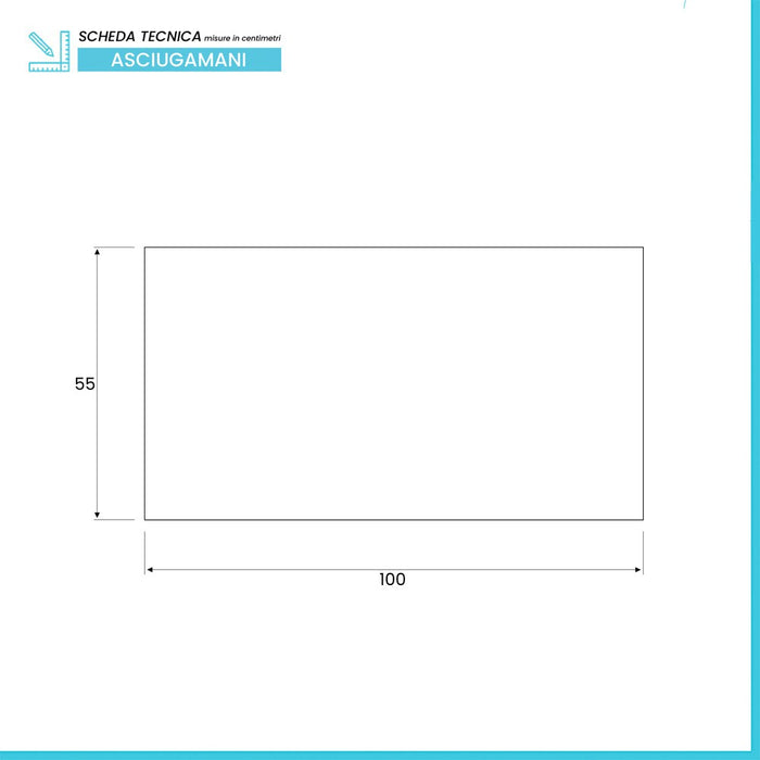 Asciugamani ospite per bagno 55x100 cm turchese cobalto in cotone 100%