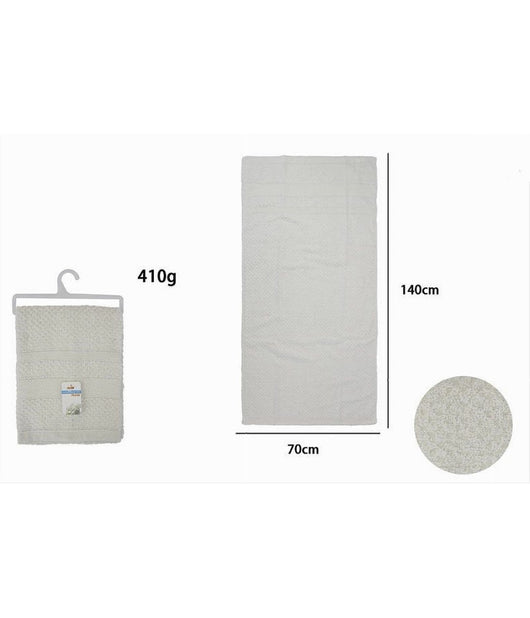 Asciugamano Da Bagno Telo In Cotone Morbida 70 X 140cm 410gr Colore Bianca 79486         