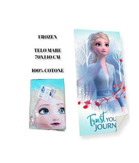 Telo Mare In Cotone Elsa Di Frozen Asciugamano Con Personaggio Mare Piscina         