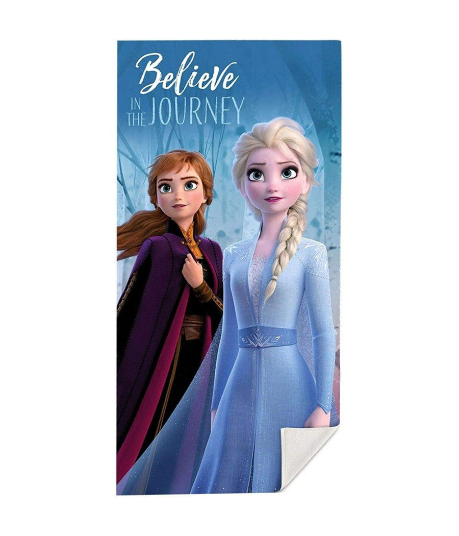 Telo Mare In Cotone Frozen 2 + Borsa Da Spiaggia Asciugamano Per Mare Piscina         