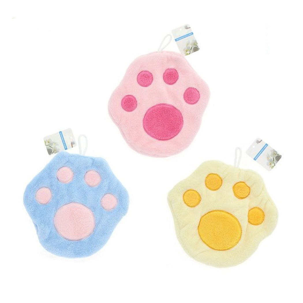 Trade Shop - Asciugamano Morbido Con Impronta Gatto Da Appendere Bagno Bambini Pulizia Casa 10777         