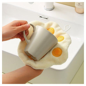 Trade Shop - Asciugamano Morbido Con Impronta Gatto Da Appendere Bagno Bambini Pulizia Casa 10777         