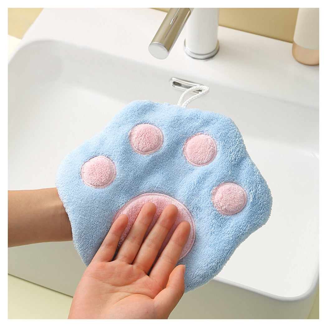 Trade Shop - Asciugamano Morbido Con Impronta Gatto Da Appendere Bagno Bambini Pulizia Casa 10777         