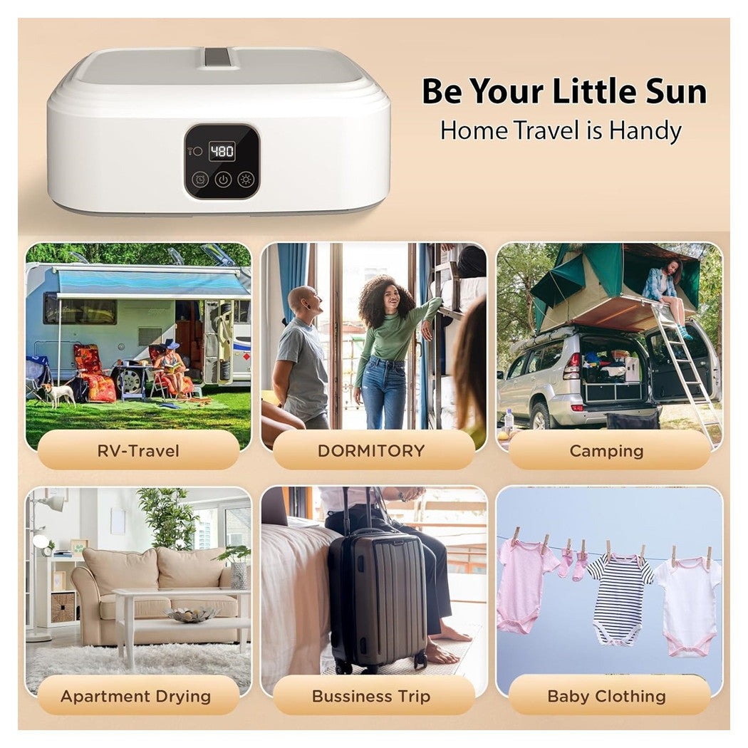 Trade Shop - Asciugatrice Portatile Elettrica Con Timer Spegnimento Automatico 1200w Aria Calda         
