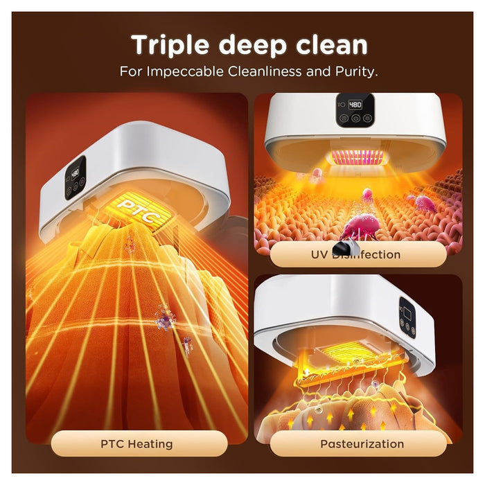 Trade Shop - Asciugatrice Portatile Elettrica Con Timer Spegnimento Automatico 1200w Aria Calda         