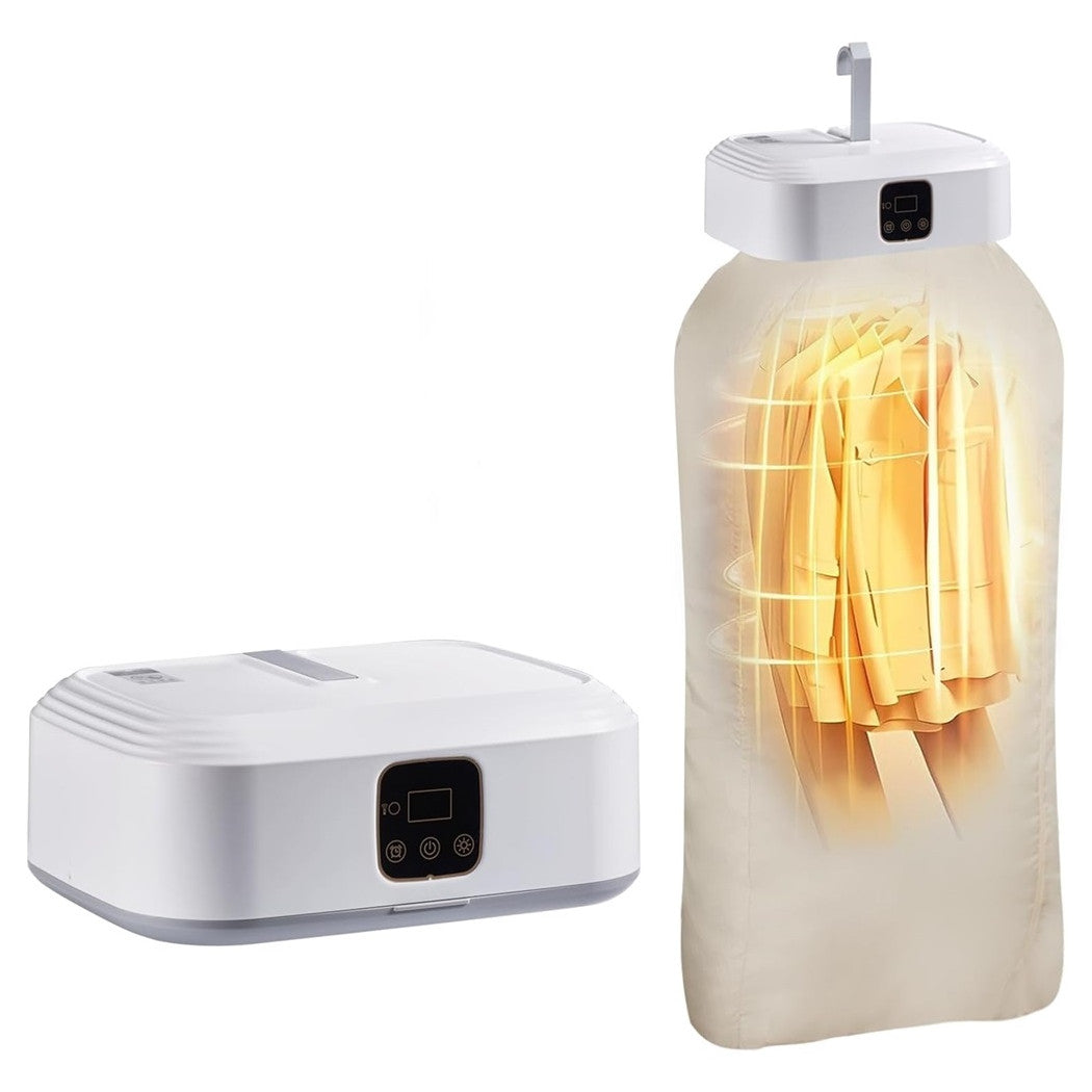 Trade Shop - Asciugatrice Portatile Elettrica Con Timer Spegnimento Automatico 1200w Aria Calda         