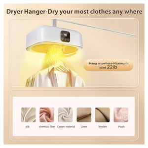 Trade Shop - Asciugatrice Portatile Elettrica Con Timer Spegnimento Automatico 1200w Aria Calda         