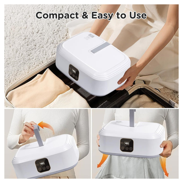 Trade Shop - Asciugatrice Portatile Elettrica Con Timer Spegnimento Automatico 1200w Aria Calda         