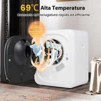 Asciugatrice portatile con cestello in acciaio inox da 5kg touchscreen a LED, Asciugatrice compatta a carica frontale-Elettrodomestici pulizia