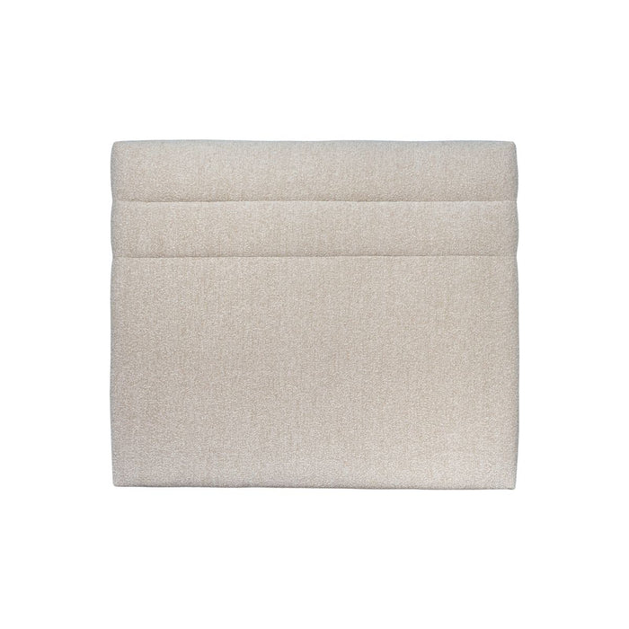 Testiera in tessuto bouclé beige chiaro con linee L160 cm