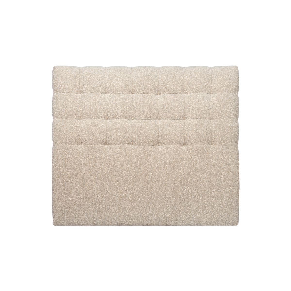 Testiera in tessuto bouclé beige chiaro imbottita L150 cm