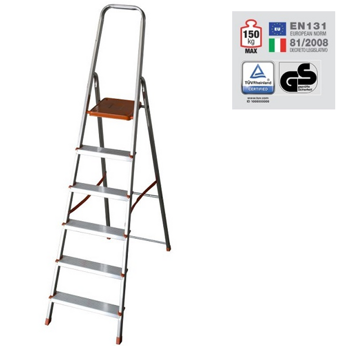 Scala FACAL E5/N EURODOMUS NORMAL 16 In Alluminio Mt. 1,66