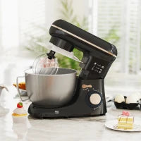 Impastatrice Planetaria da 4.5L a 6 Velocità in Acciaio Inox, Plastica e Alluminio, 35x22x29 cm, Nero e Argento