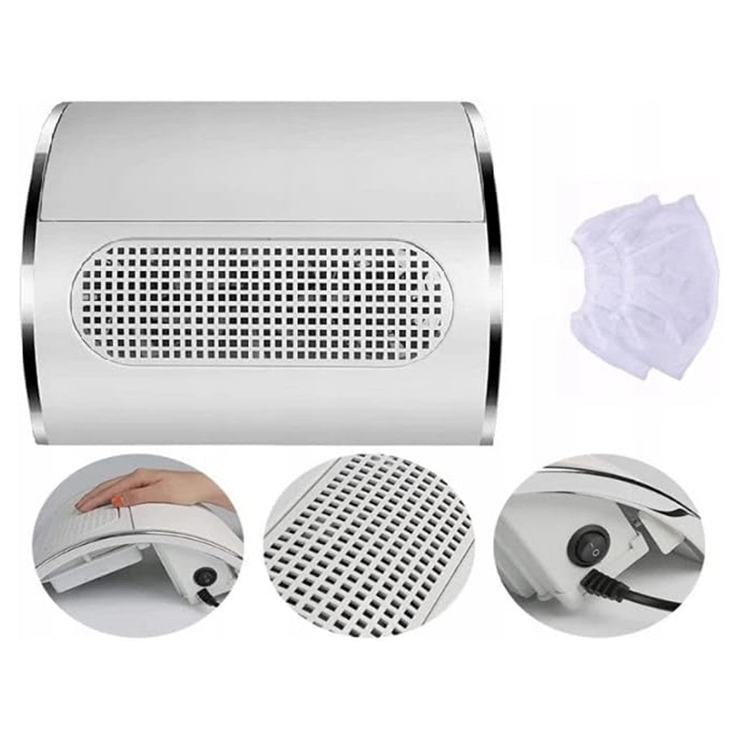 Trade Shop - Aspirapolvere Professionale Per Unghie 40 W Aspiratore Per Manicure Pedicure Bianco         