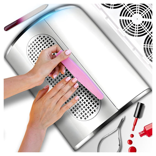 Trade Shop - Aspirapolvere Professionale Per Unghie 40 W Aspiratore Per Manicure Pedicure Bianco         