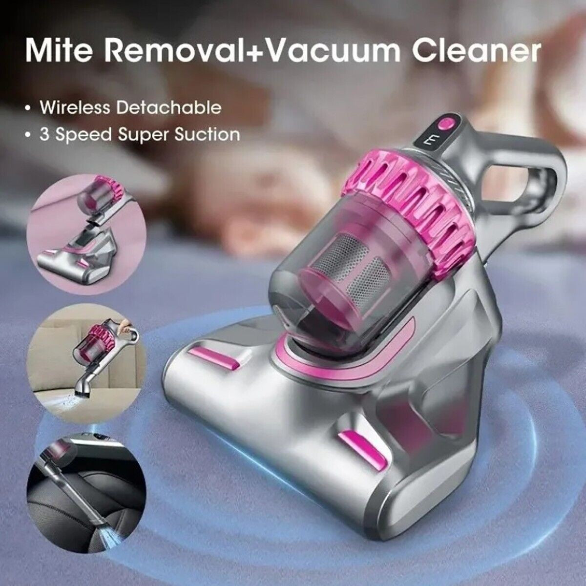 ASPIRAPOLVERE SENZA SACCO E FILI SCOPA RICARICABILE 4in1 ACARI PAVIMENTI IP-T008 - ZENCOCCO