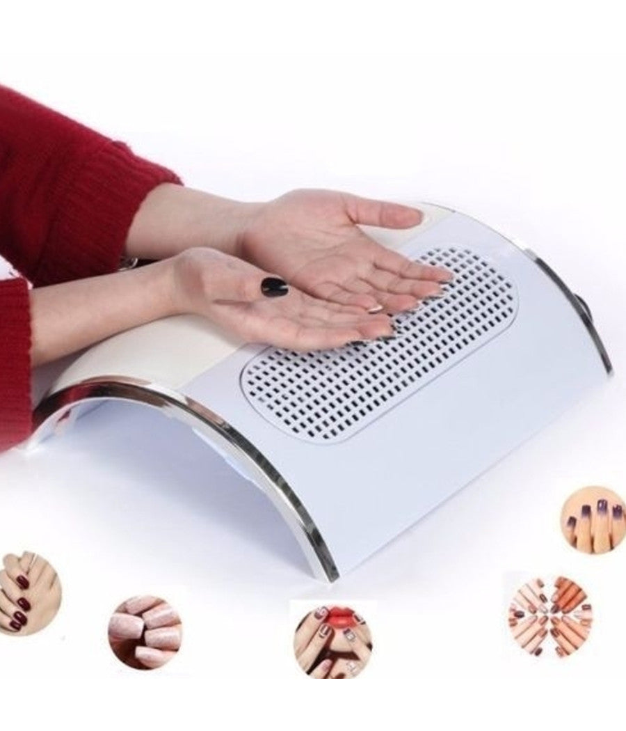Aspiratore 3 Ventole Cromo Polvere Polveri Ricostruzione Unghie Nail Art Cuscino         