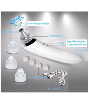 Aspiratore Rimuovere Punti Neri Ad Ultrasuoni Pulizia Viso Facciale Portatile         
