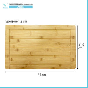 Asse di lavaggio in legno di bambù per lavatoio in resina da 45 cm