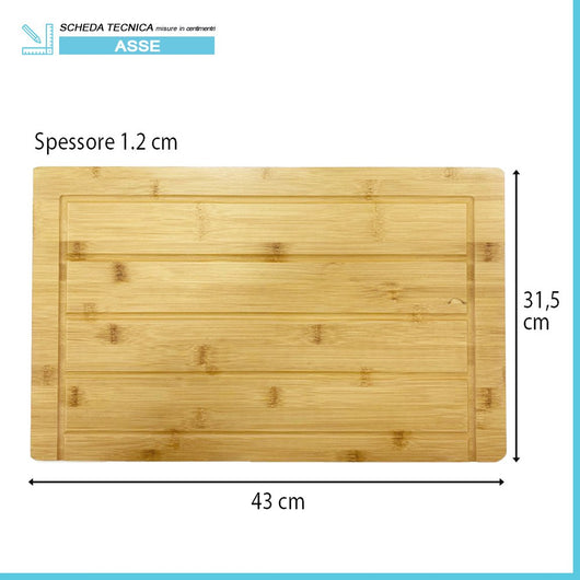 Asse di lavaggio in legno di bambù per lavatoio in resina da 50 cm