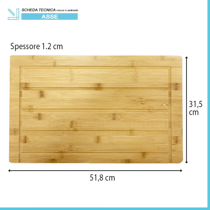 Asse di lavaggio in legno di bambù per lavatoio in resina da 60 cm