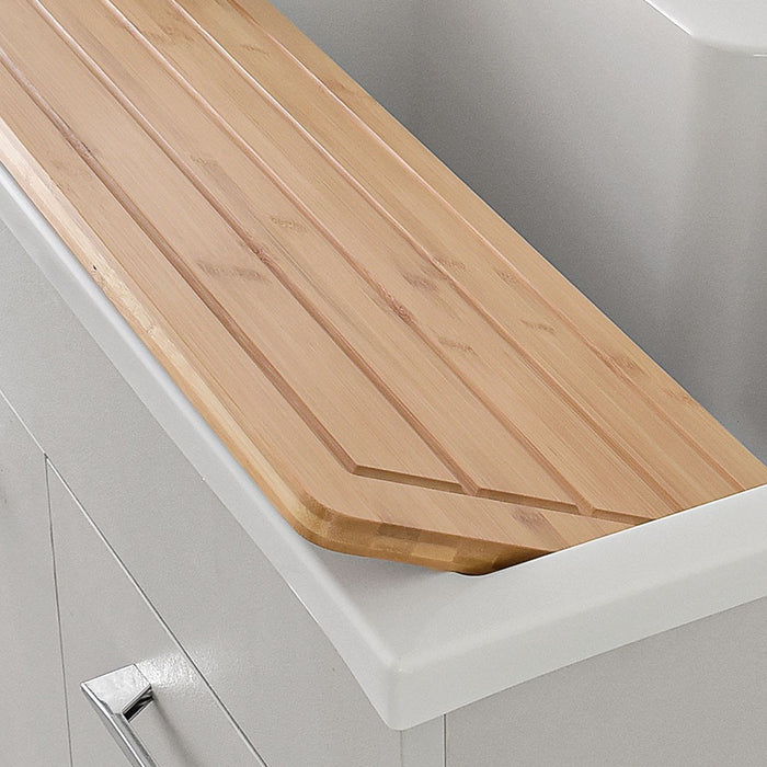 Asse di lavaggio in legno di bambù per lavatoio in resina da 80 cm