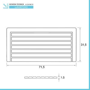 Asse di lavaggio in legno di bambù per lavatoio in resina da 80 cm