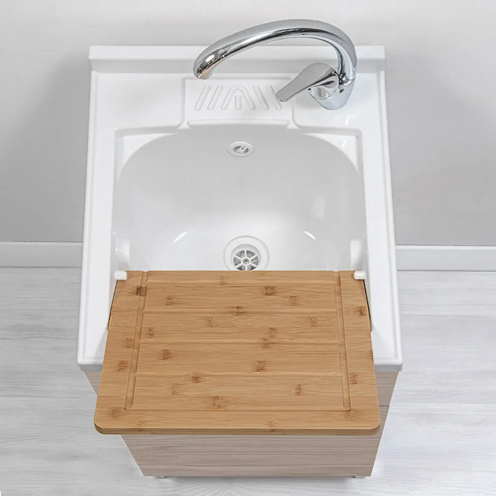 Asse di lavaggio per lavatoio in resina da 45 cm in legno di bambù