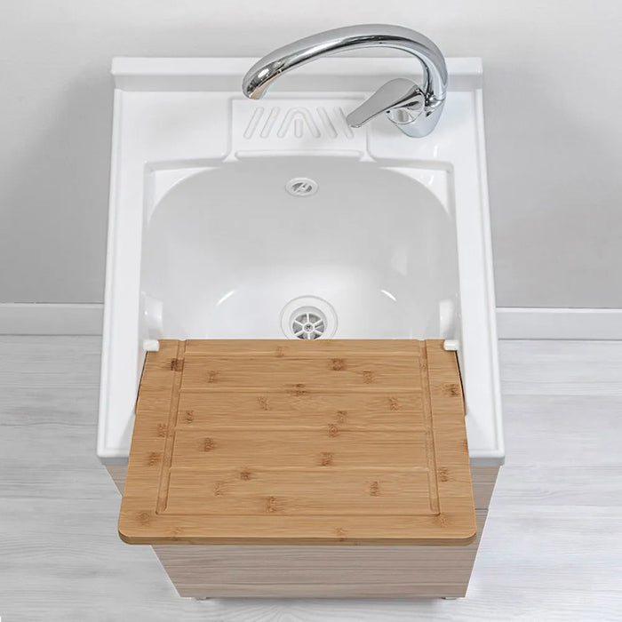 Asse di lavaggio per lavatoio in resina da 45 cm in legno di bambù