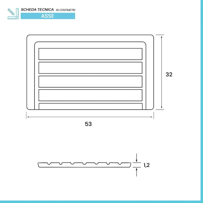 Asse di lavaggio per lavatoio in resina da 60 cm in legno di bambù