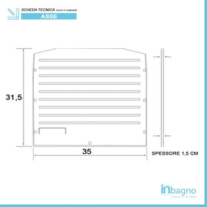 Asse lavapanni 35x31,5 cm in PVC per lavatoio in resina 45x50 cm
