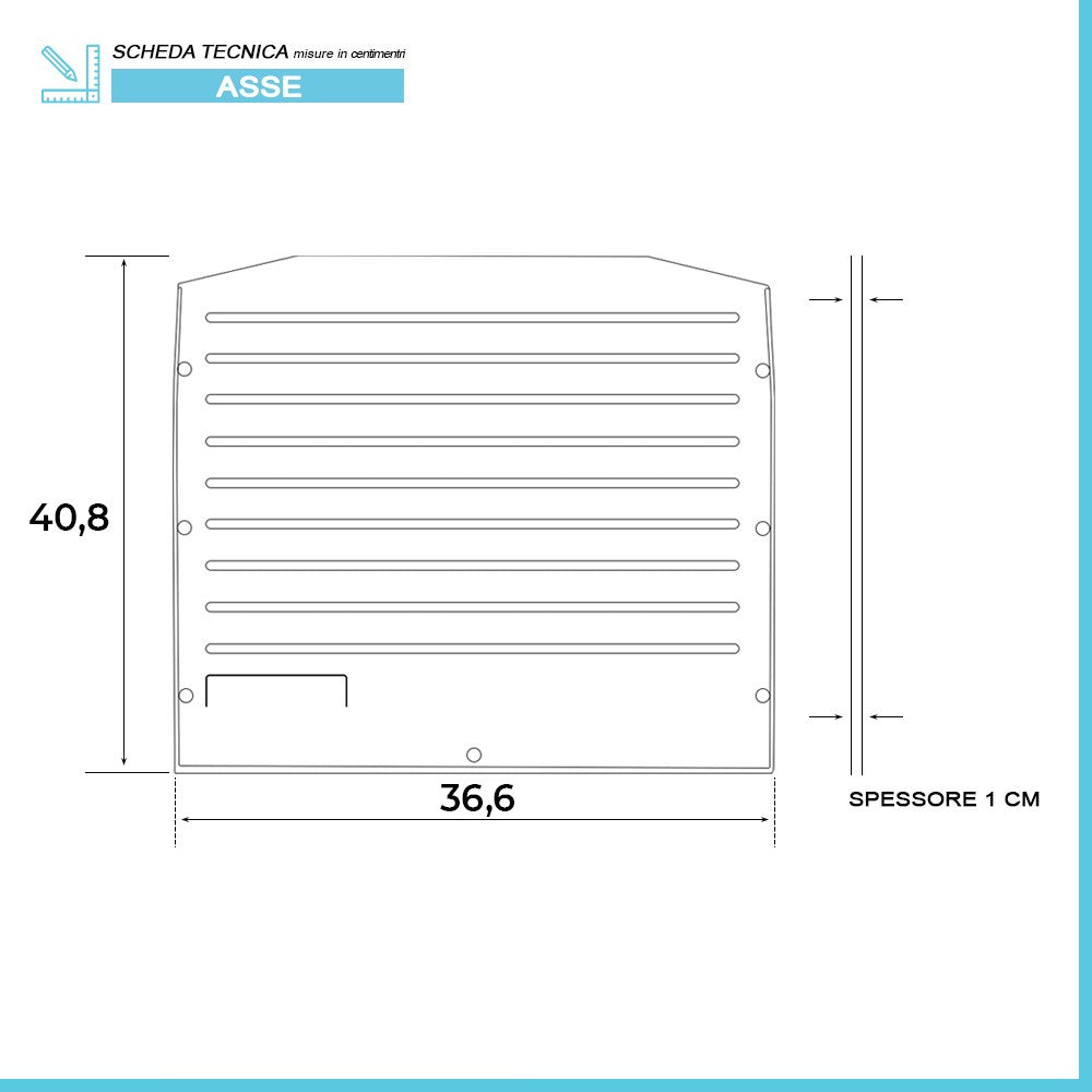 Asse lavapanni 36,6x40,8 cm in PVC per lavatoio in resina 45x60 cm