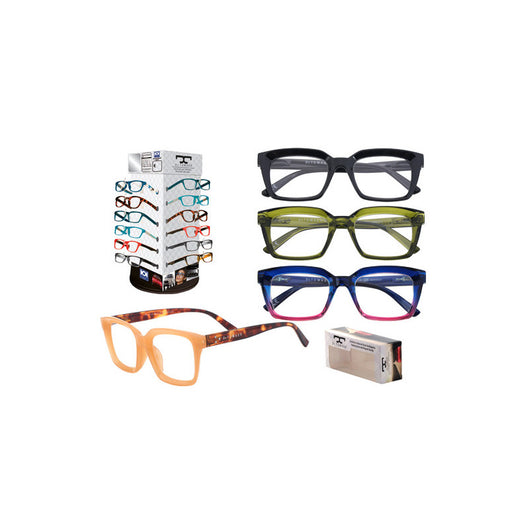 Assortimento 24 occhiali da lettura De Tomaso – Diottria +2.8 – Design unisex – Comfort visivo