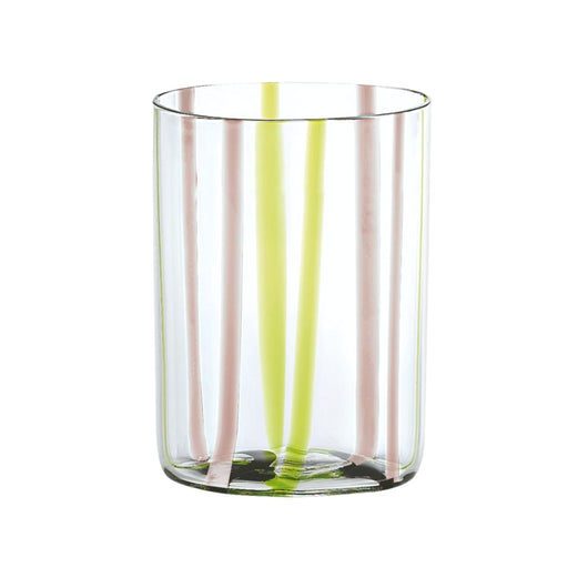 Assortimento Bicchiere Tirache Zafferano in vetro borosilicato bicolore Verde-ametista box 6 pezzi