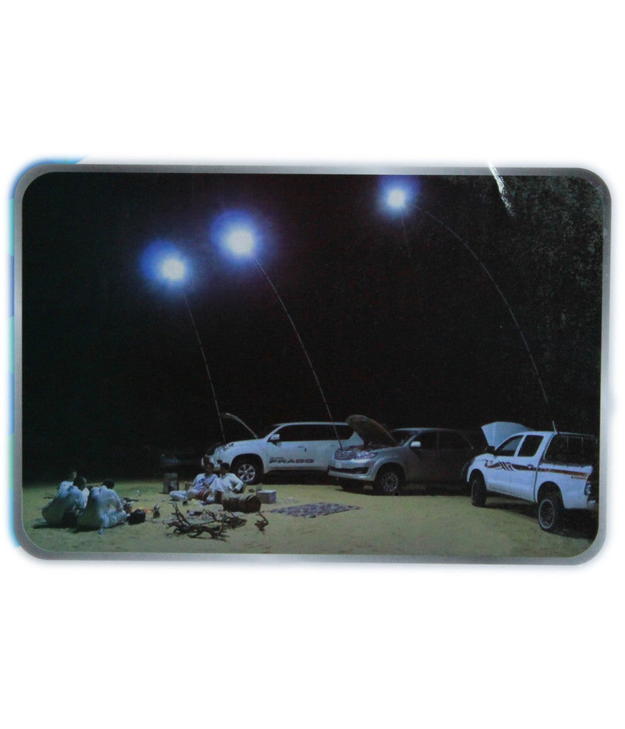 Asta Allungabile 3,6 Mt Pannello Led Smd 96 Led Luce Bianca 48w Pesca Campeggio         