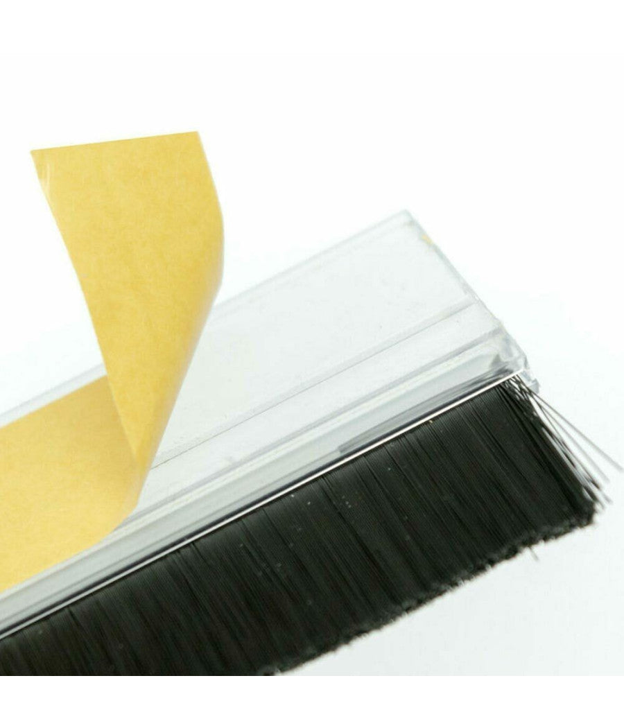 Asta Parafreddo Paraspifferi Per Porta Adesiva Con Spazzola 100 Cm Trasparente         