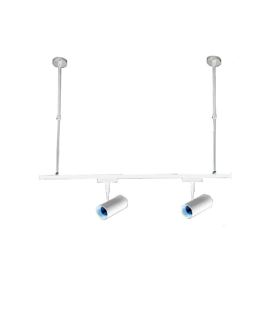 Asta Regolabile Per Faretti A Binario Elettrico Staffa A Soffitto 1 Mt T-100cm  Bianco       