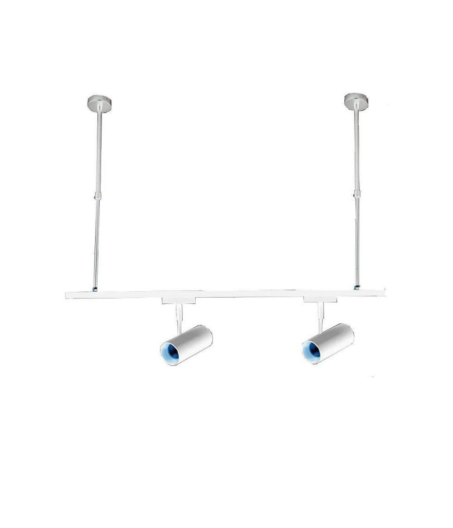 Asta Regolabile Per Faretti A Binario Elettrico Staffa Illuminazione 20cm T-20cm  Bianco       