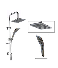 Asta Saliscendi Cromata Colonna Doccia Soffione Fisso Doccetta 9005v2         2